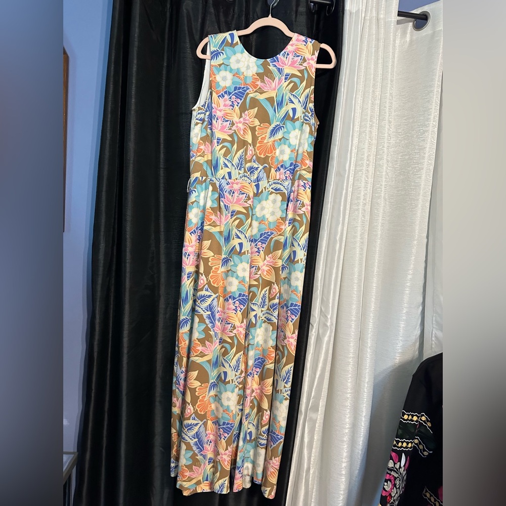 Floral Sleeveless Maxi Jumpsuit XL No Belt